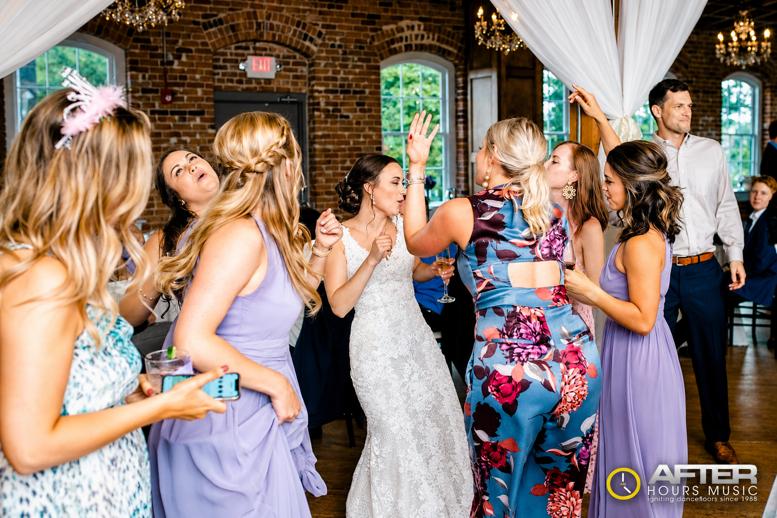 Wedding guests celebrating on the dance floor with After Hours Music — DJ Joe Nardi event photo 23