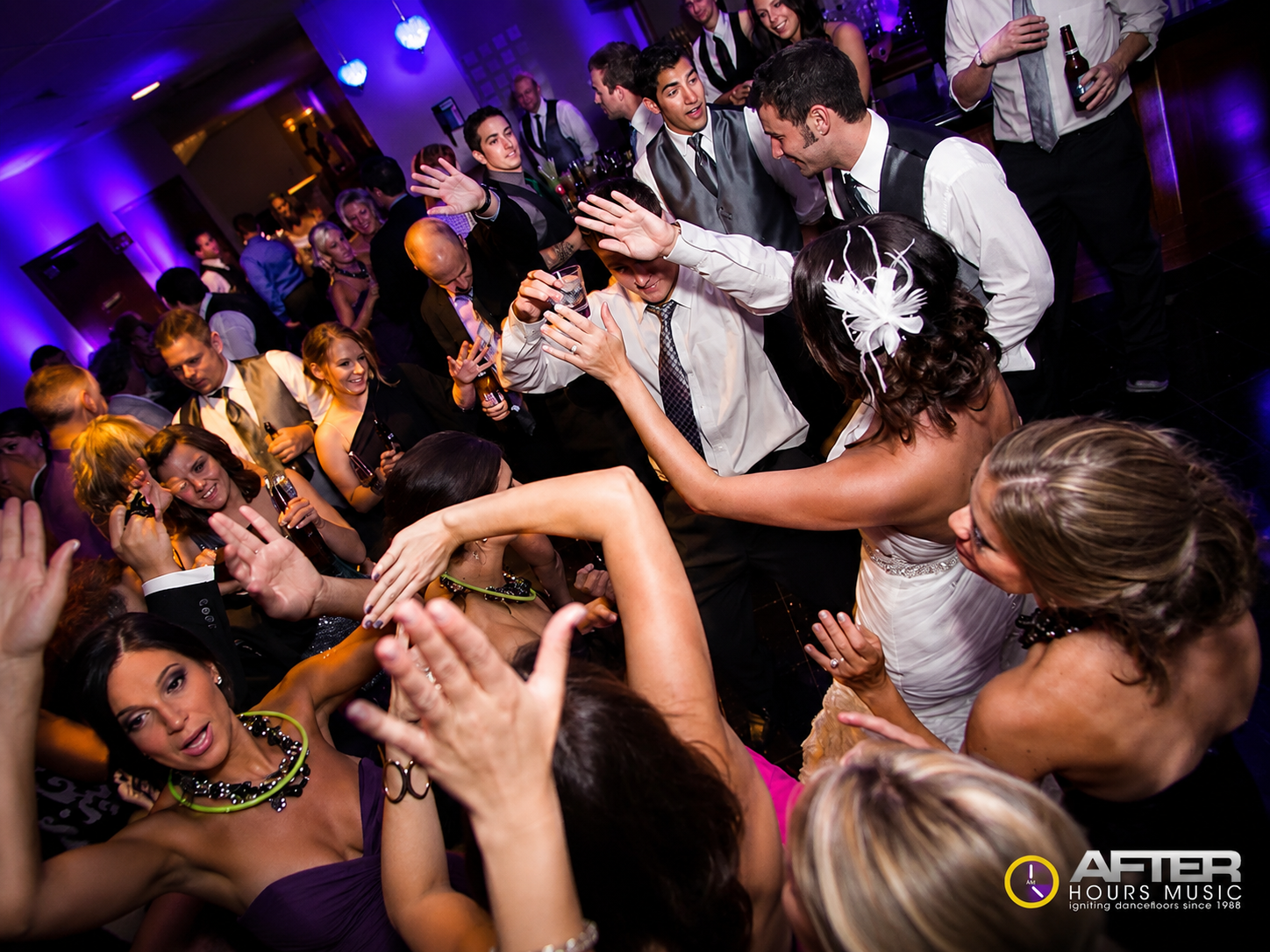 Wedding guests celebrating on the dance floor with After Hours Music — DJ Joe Nardi event photo 16