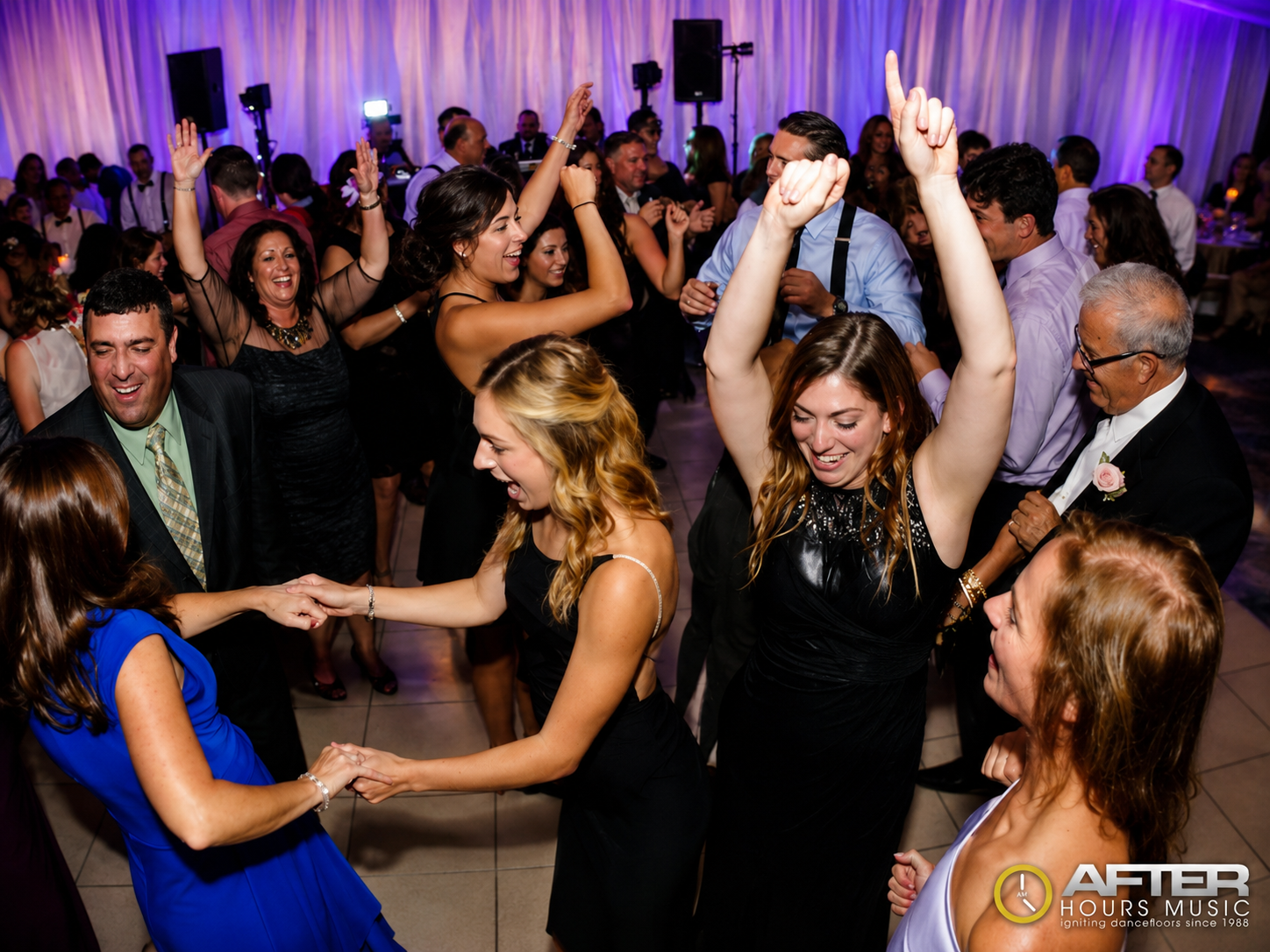 Wedding guests celebrating on the dance floor with After Hours Music — DJ Joe Nardi event photo 18