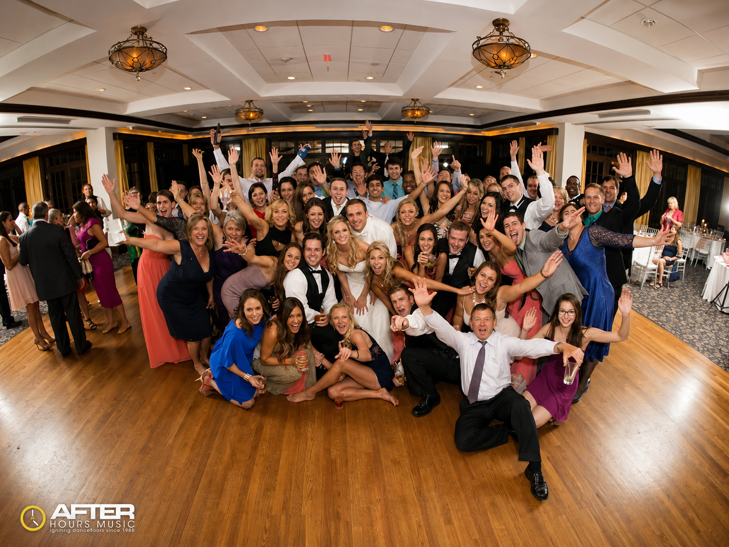 Wedding guests celebrating on the dance floor with After Hours Music — DJ Joe Nardi event photo 19