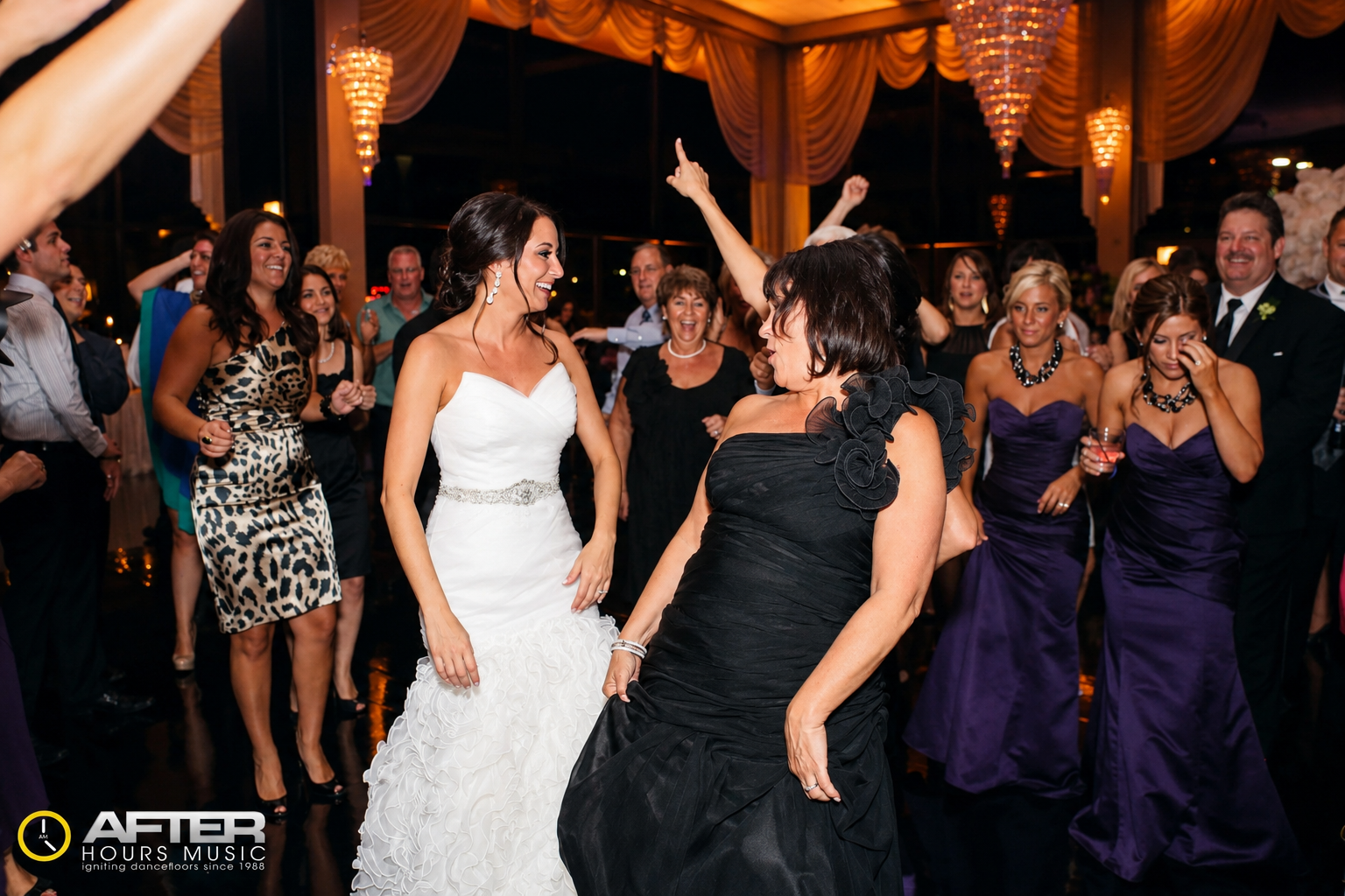 Wedding guests celebrating on the dance floor with After Hours Music — DJ Joe Nardi event photo 20